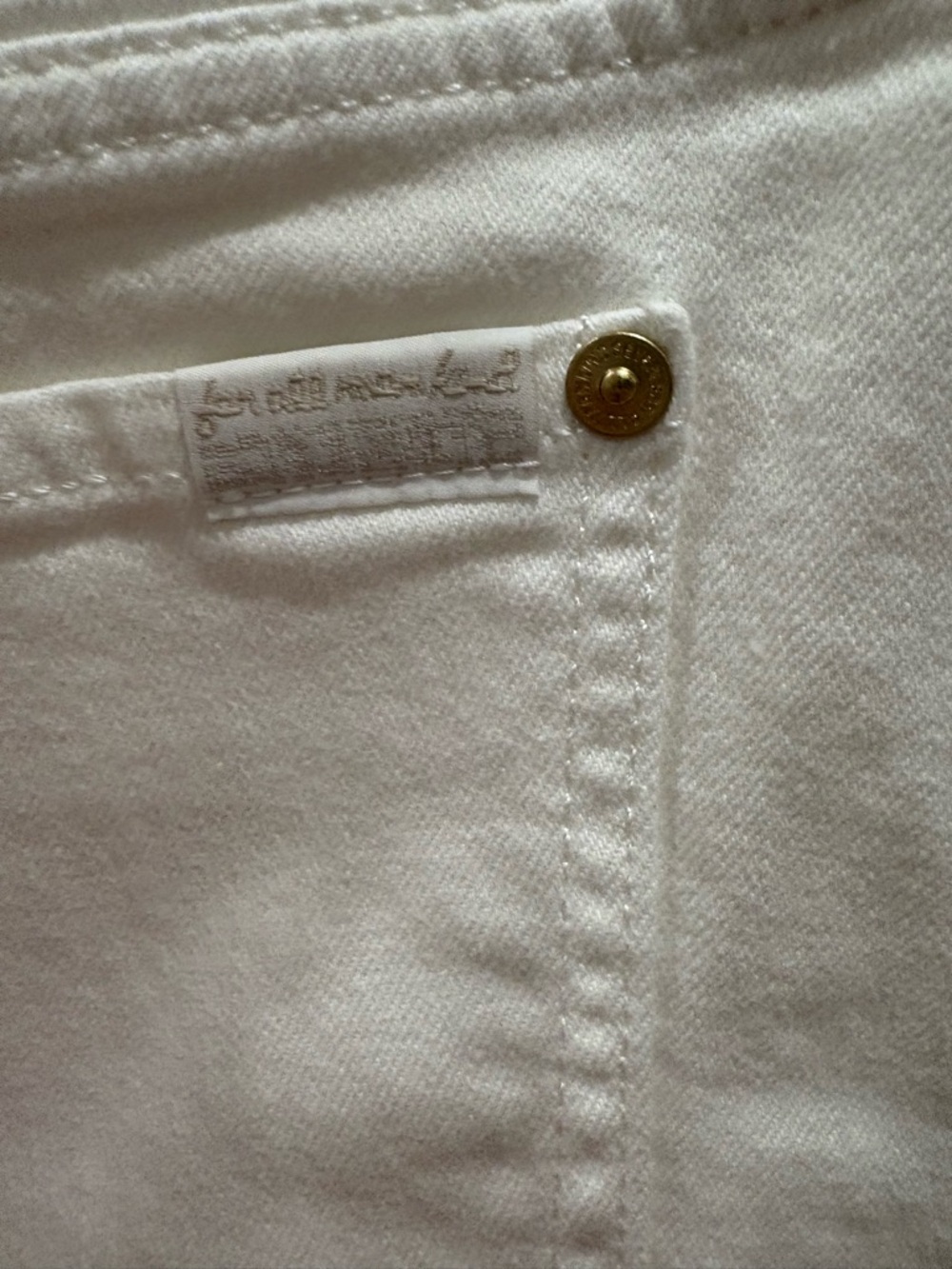 White Denim Mini Skirt - Classic Women's Skirt 7 for all mankind size 28. - Picture 2 of 4